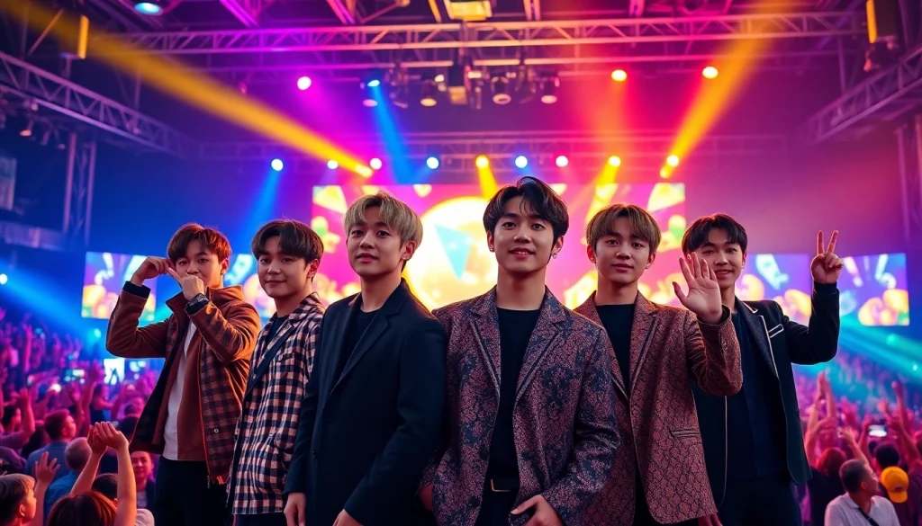 Vibrant performance by BTS members showcasing their unique personalities on stage.