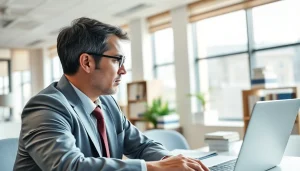 Consult with a Clearwater Car Accident Lawyer for professional legal advice in a modern office.