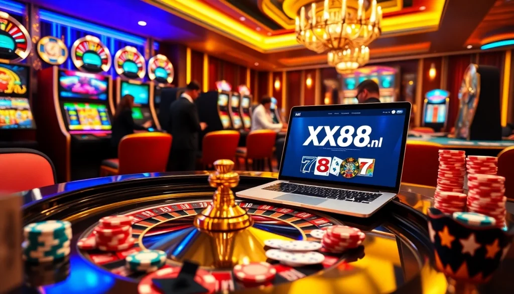 Experience thrilling gameplay at https://xx88.nl/ with vibrant roulette and poker action in a luxurious casino.