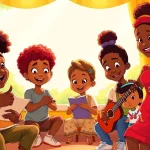Engaging scene showcasing iconic African American Cartoons characters celebrating diversity and creativity.